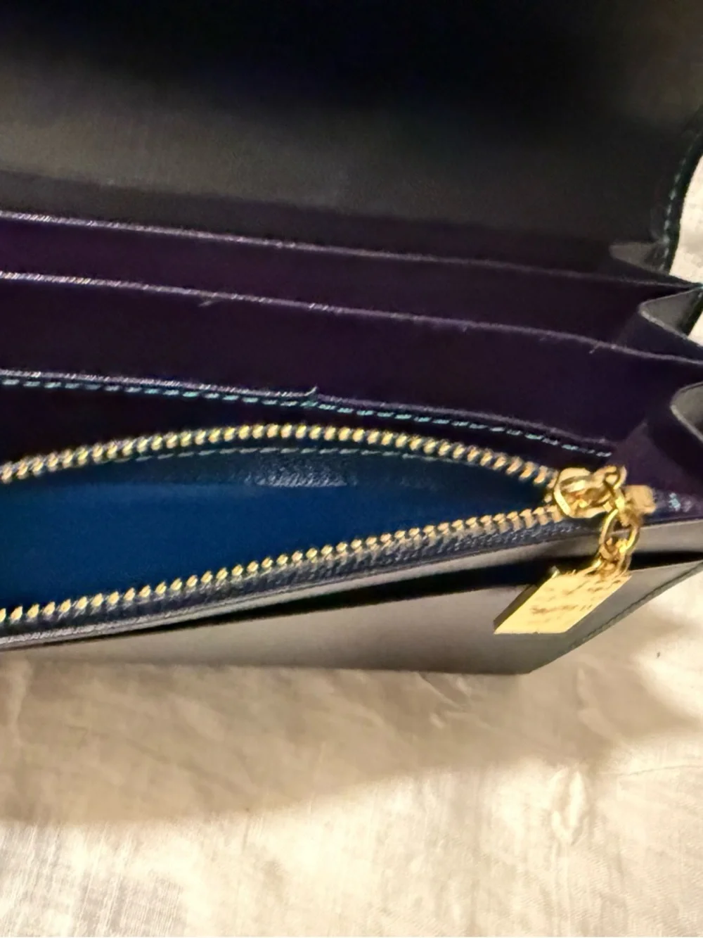 Yves Saint Laurent Geometric Clutch in Bright Blues and Lime - Picture 10 of 13